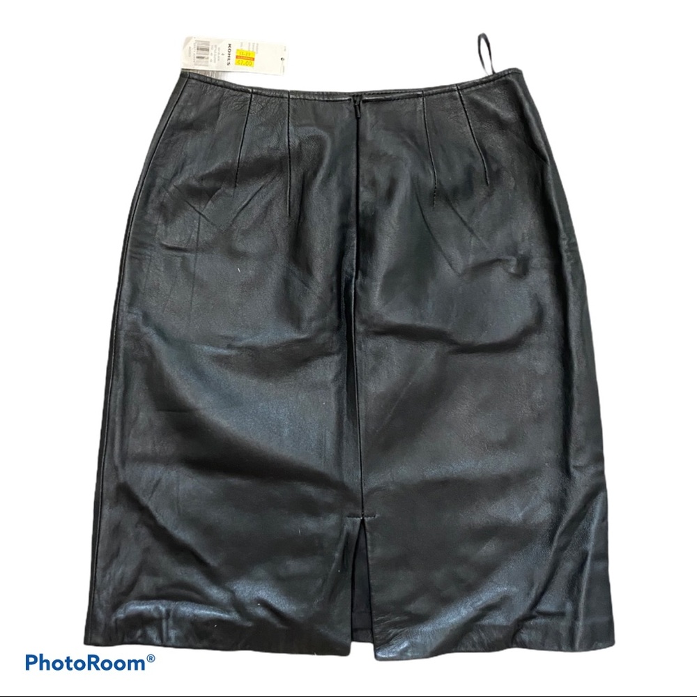 Apt. 9 Black Lambskin Leather Skirt Size 4 NWT